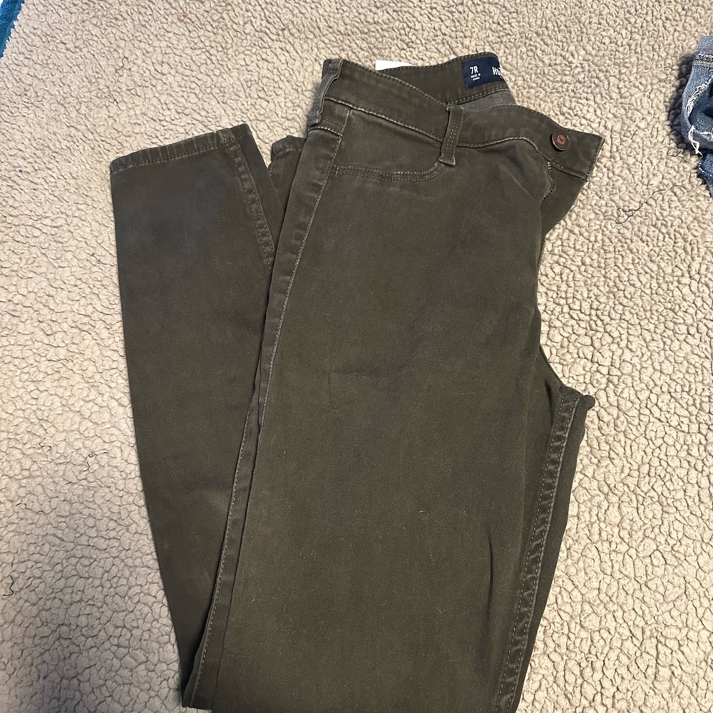 Hollister Dark Olive High Rise Jeggings